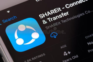 shareit app logo guilherand granges france february smartphone compatible various platforms allows users to share files 210044564