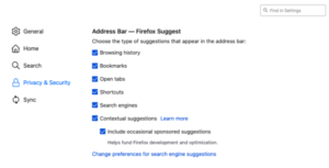 3 Firefox Suggest options 600x305 1