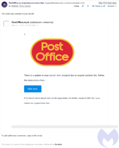 post office scam email