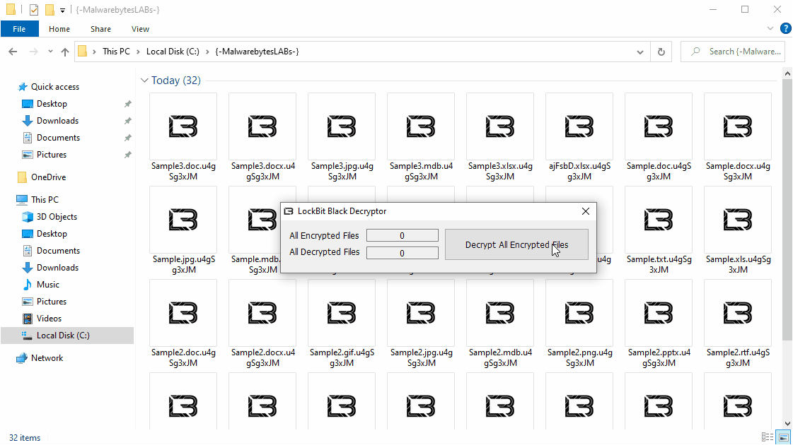 Encrypting and decrypting using LockBit 3.0 Black