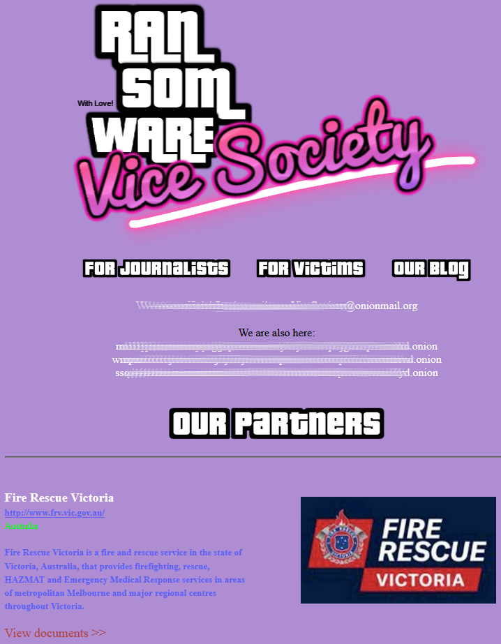 Vice Society pushing the files stolen from FRV