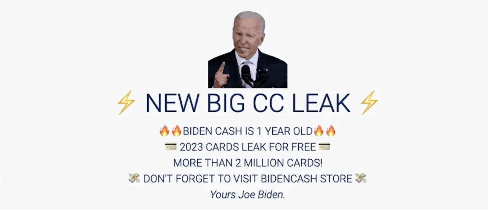 BidenCash free credit card leak