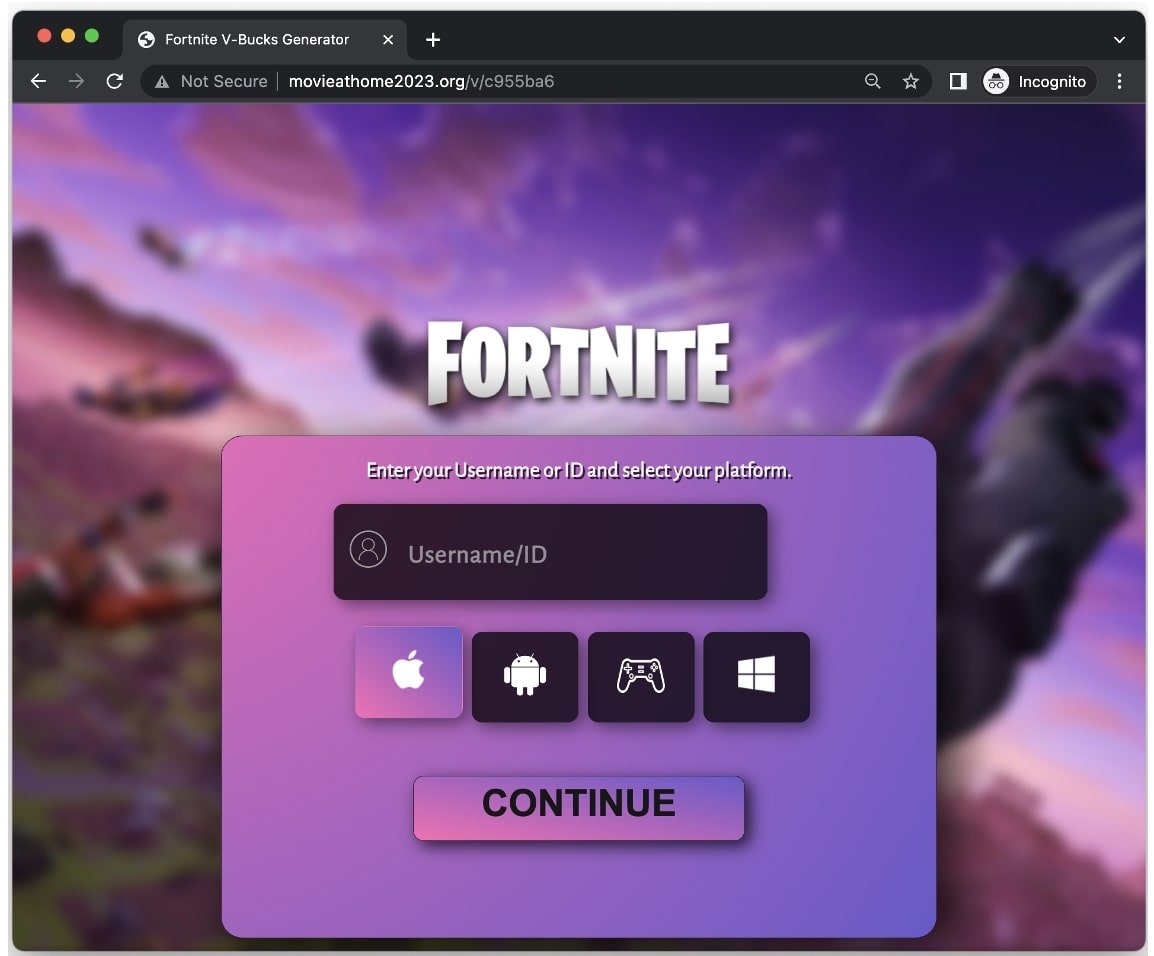 Fortnite spam domain