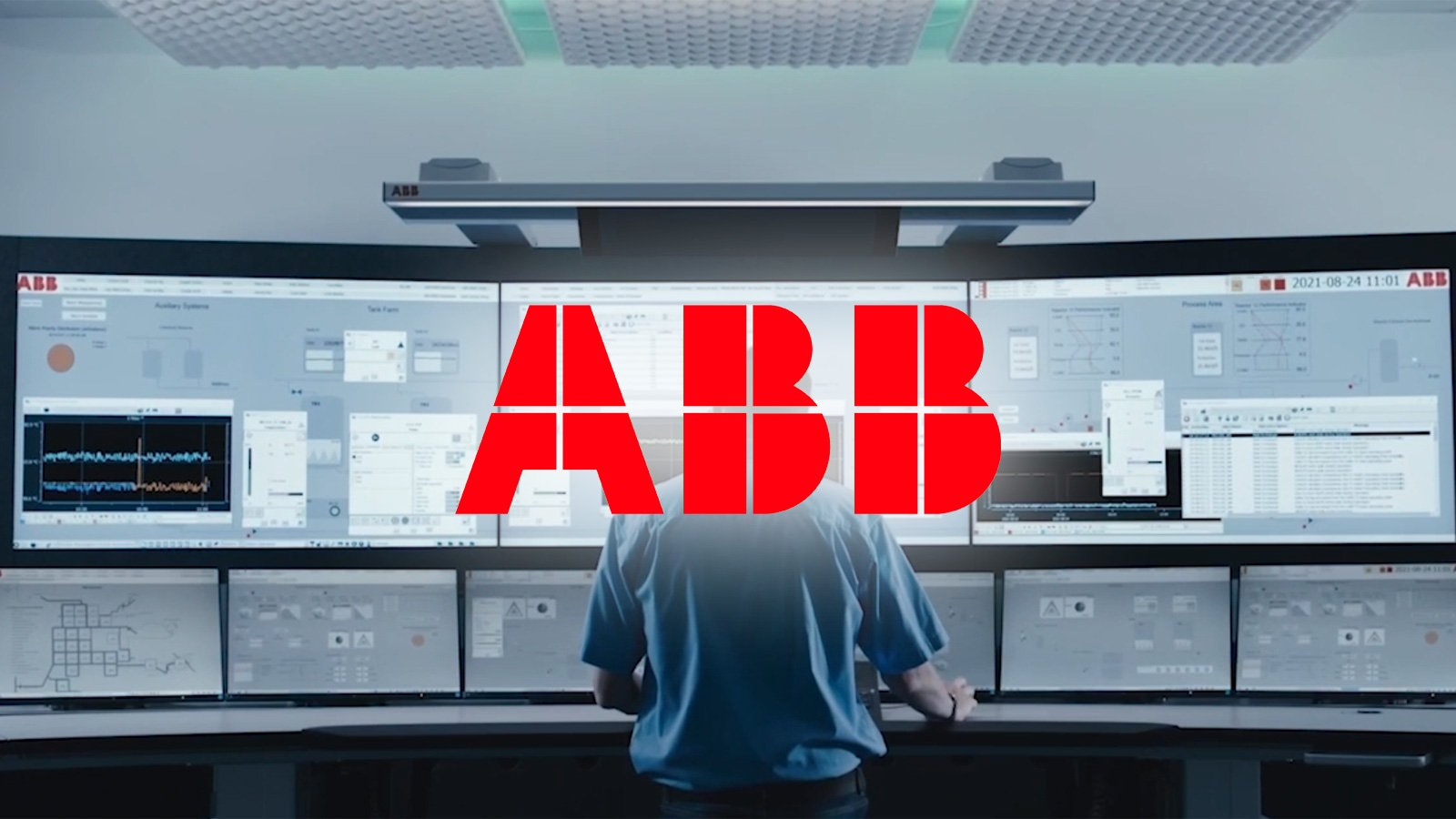 ABB control room with logo