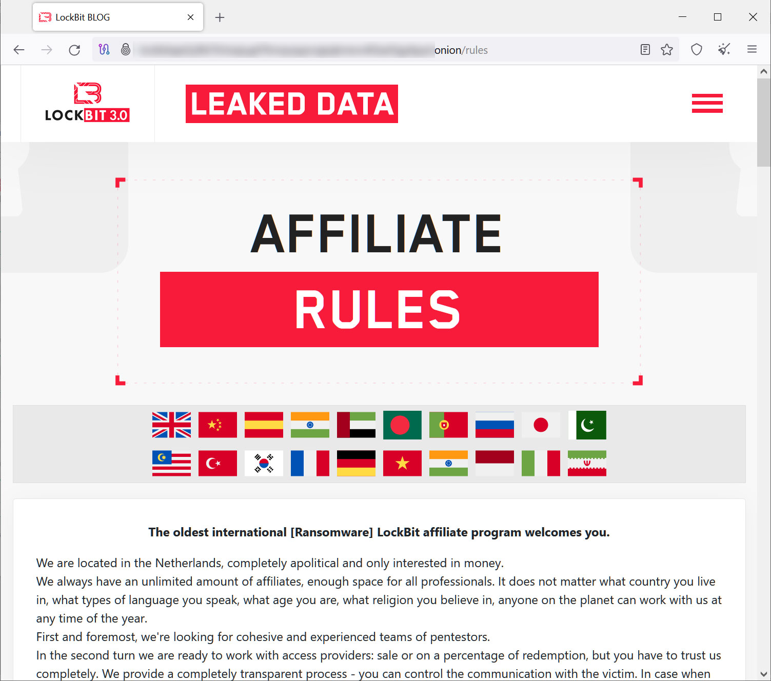 Ransomware Group Lockbit’s Affiliate Rules Page