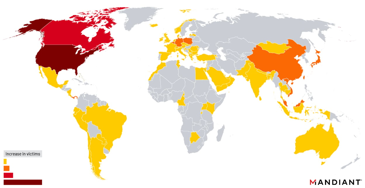 Map of affected Barracuda customers