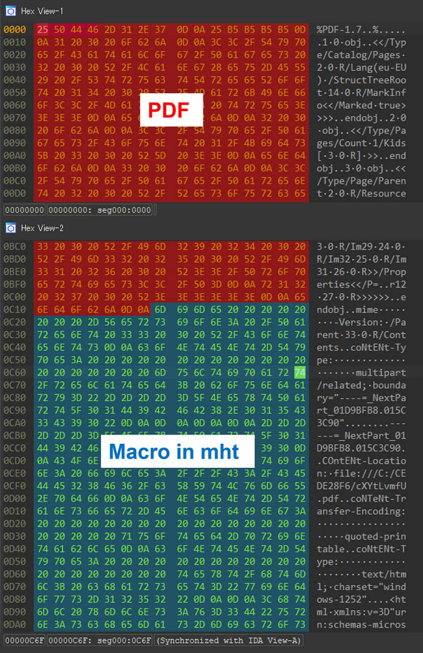 Dump view of the malicious file