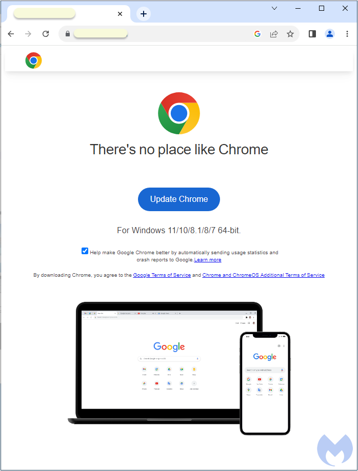 Fake Chrome update