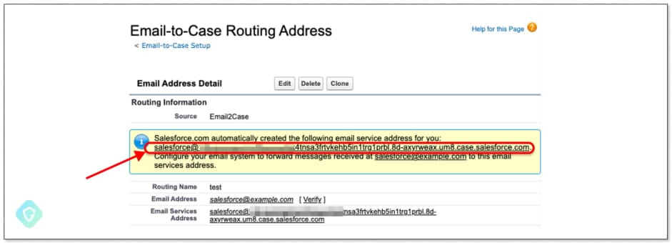 Generated Salesforce address