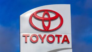 toyota logo on a sign