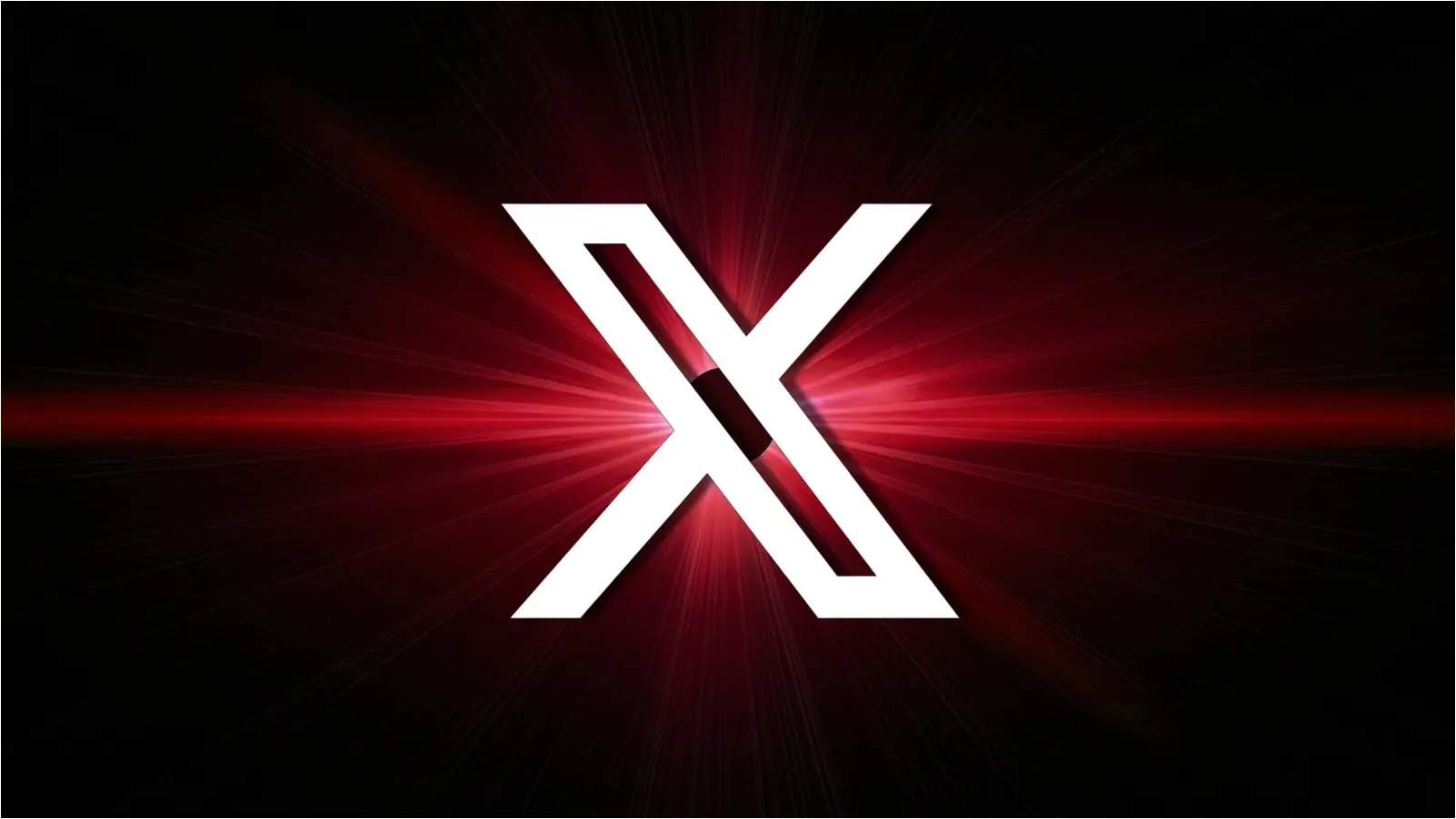 X logo on a flare background