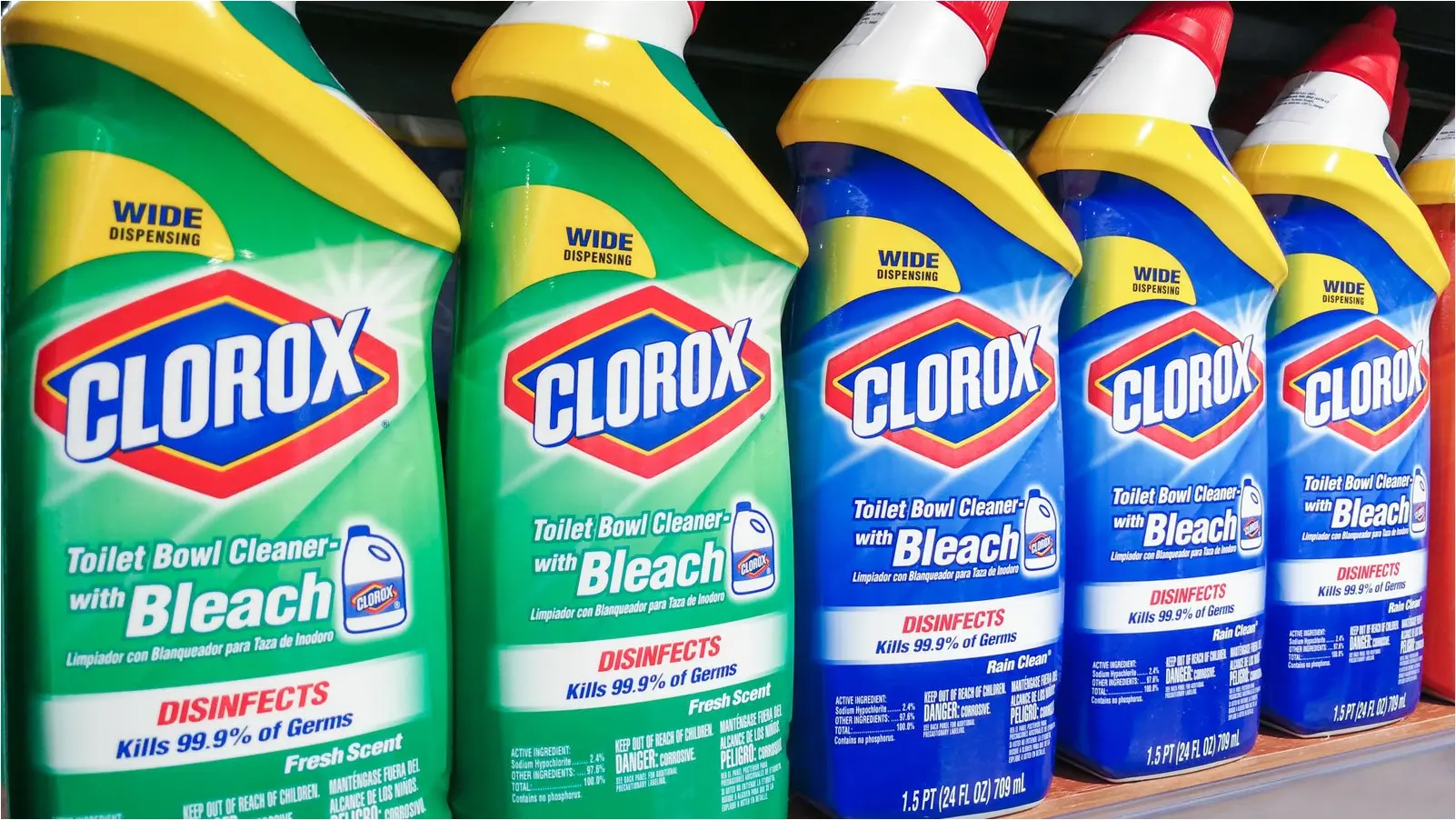 Clorox products on a shelf