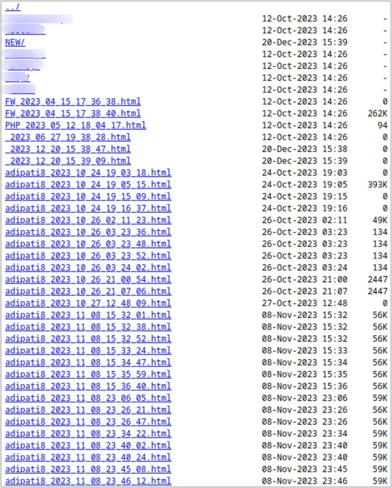 Open directory exposing stolen data